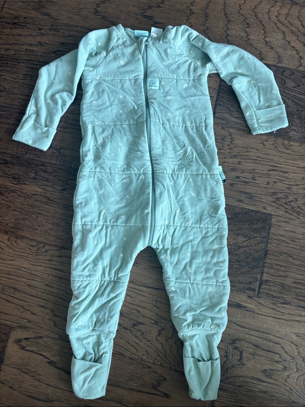Sleep Onesie Quilted Footed One-Piece in Sage